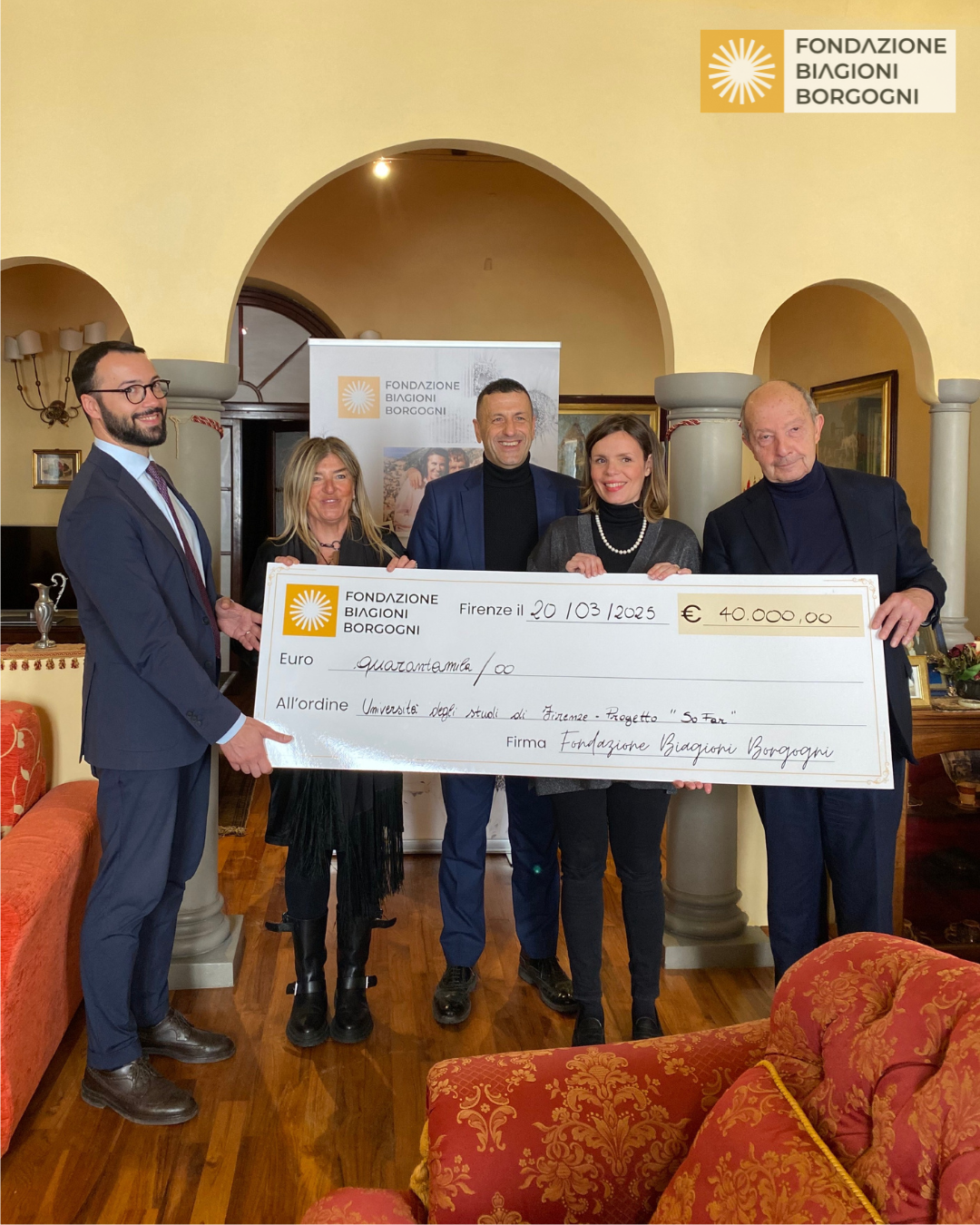 La Fondazione Biagioni Borgogni al fianco dell’Università di Firenze  con un contributo di 40.000 euro