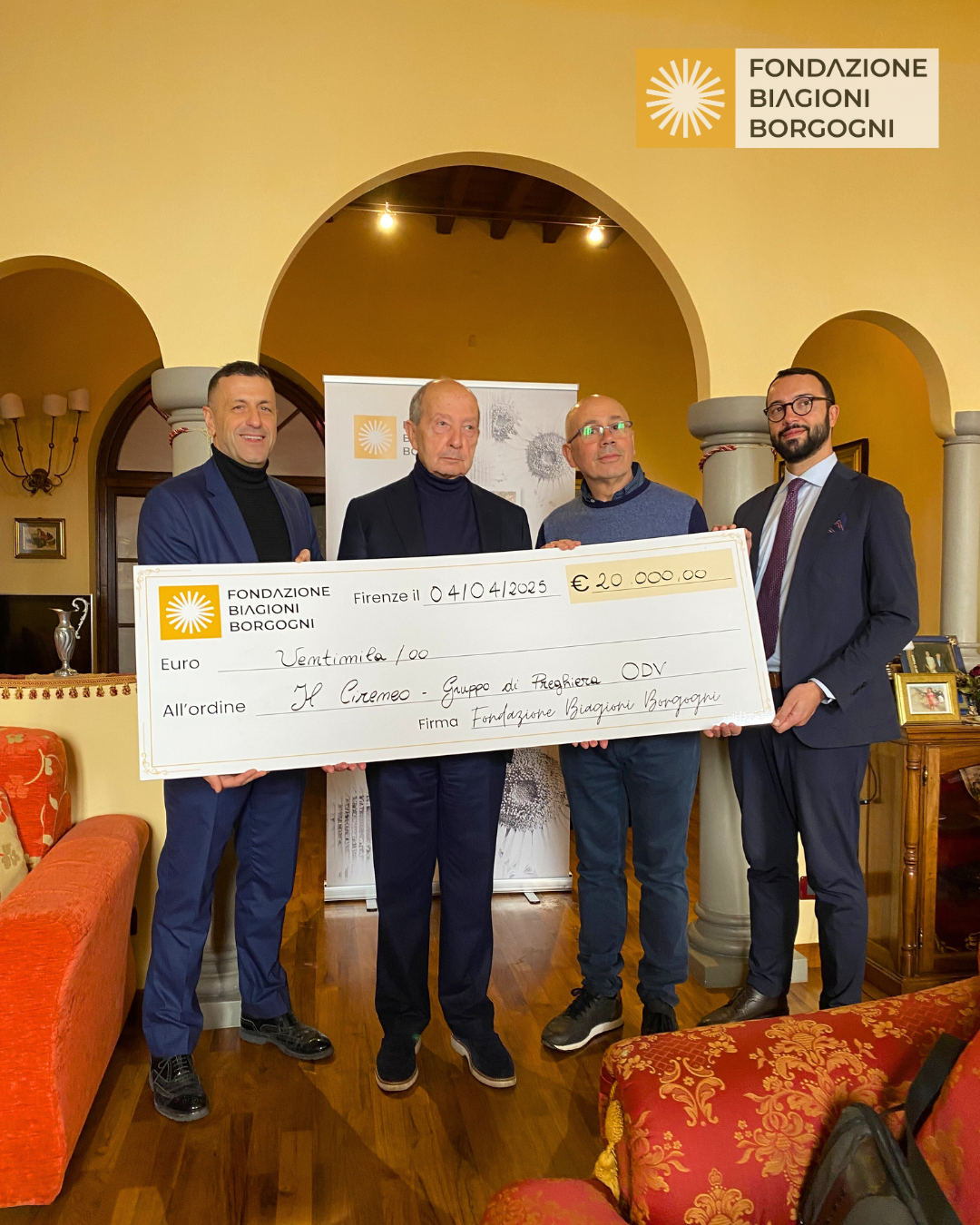 La Fondazione Biagioni Borgogni sostiene Il Cireneo: 20.000 euro per il progetto “La Vita dopo il Cancro”